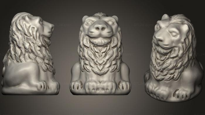 Figurines lions tigers sphinxes (Lion Thimble, STKL_0307) 3D models for cnc